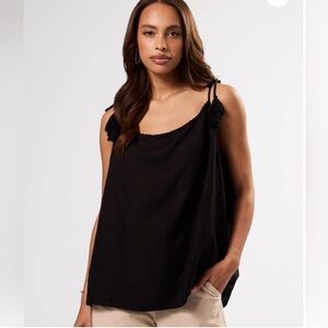 Amour Vert NWT Cor Cor Sierra tank Black Top Womens Size Medium
